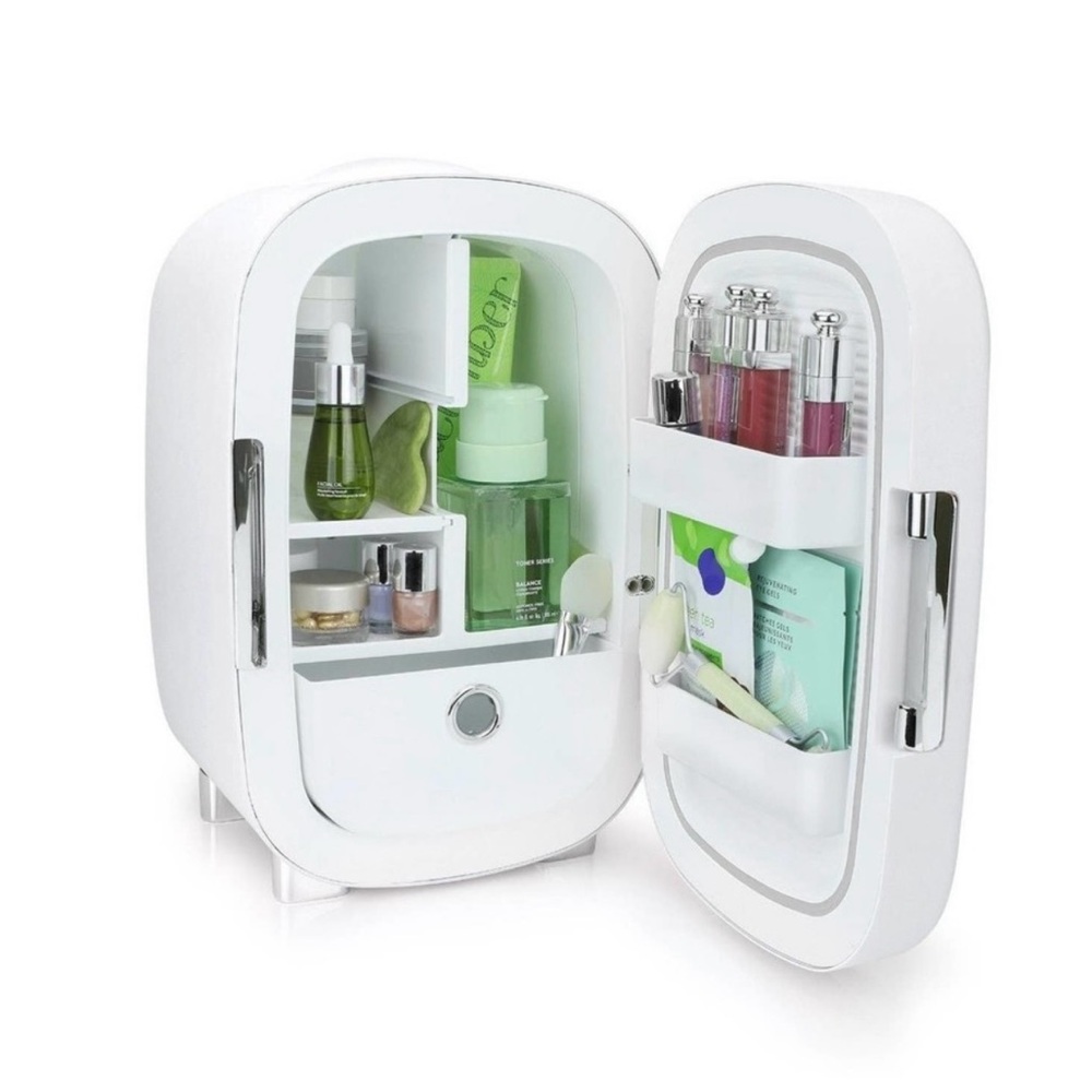 Personal Chiller 7L Mini Fridge with Mirror Door Refrigerator, White